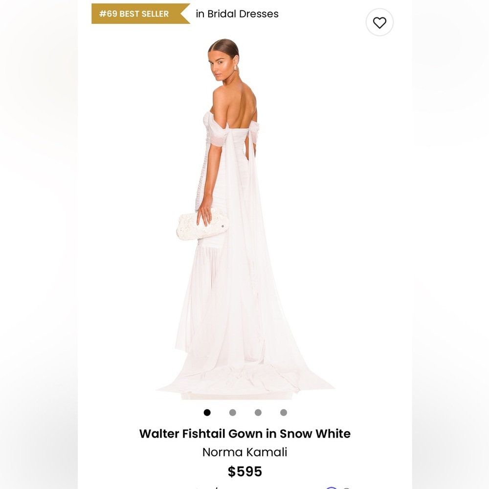 Norma Kamali Walter Fishtail Gown in Snow White